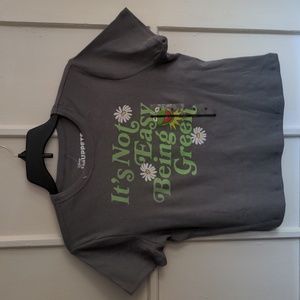 NWOT Disney Muppets Kermit the Frog It's Not Easy Being Green Baby Tee Size M